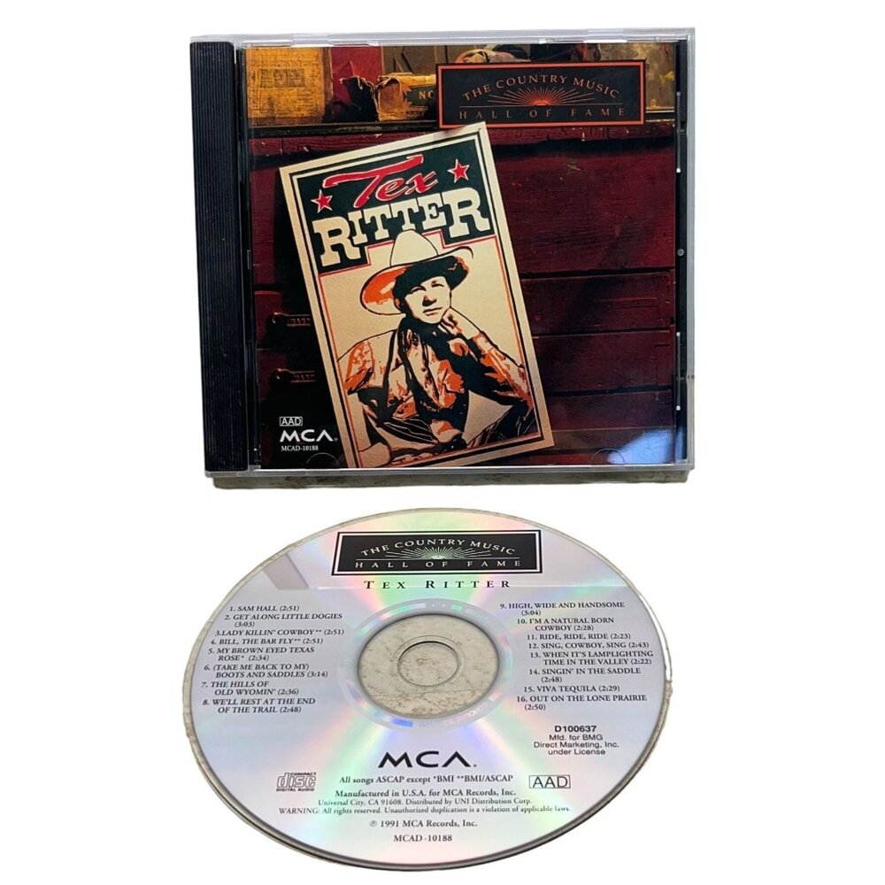 Tex Ritter Country Music Hall of Fame Series CD Country 1991 BMG Sam Hall